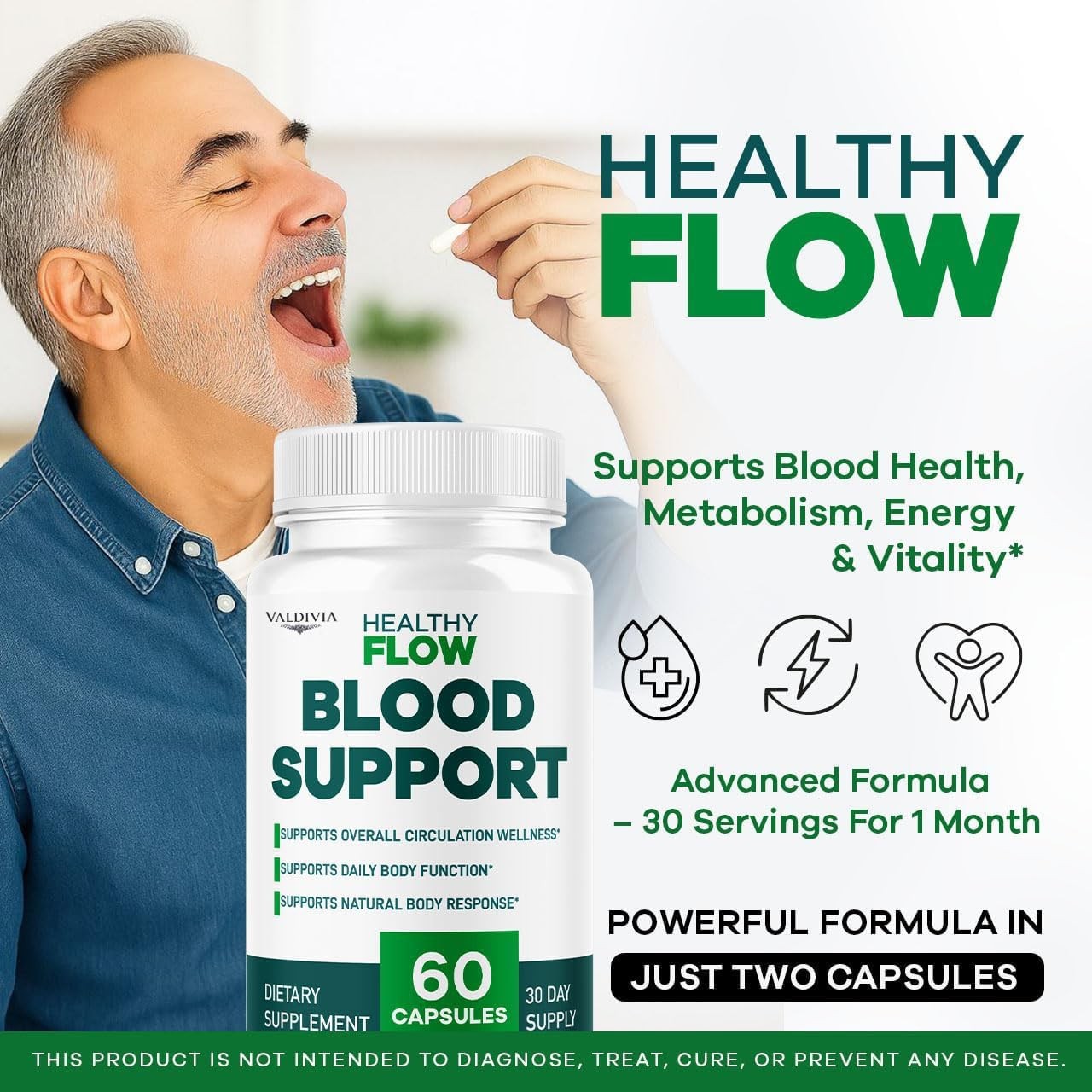 Healthy Flow Blood Support Supplement Capsules Circulation 2 Pack 120Ct
