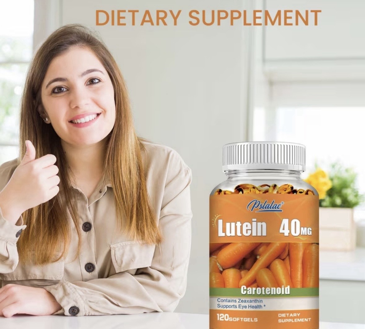 Pslalae Lutein 40mg + Zeaxanthin Softgels 120 Count Eye Health Supplement