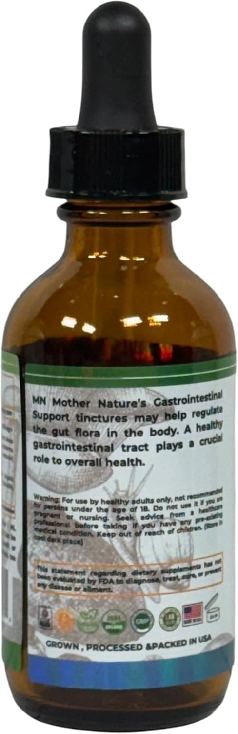 Organic GI Support Liquid Drops 2oz Lion’s Mane Turkey Tail Reishi Gut Health