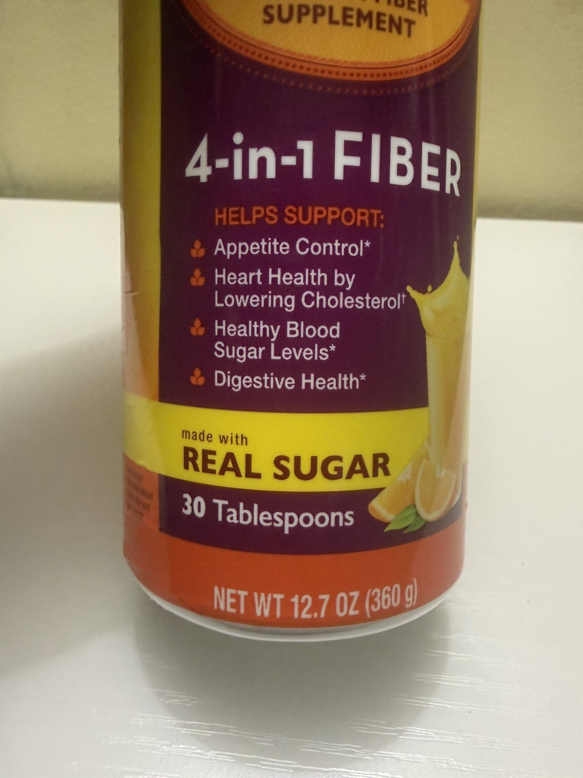 Metamucil Psyllium Husk 4-in-1 Fiber Powder Orange 12.7 oz