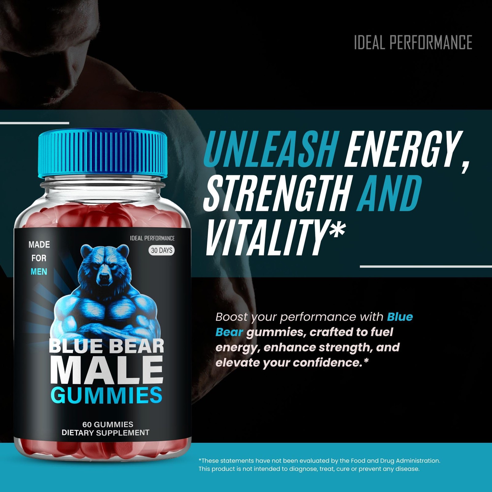 Blue Bear General Wellness Supplement – 60 Gummies
