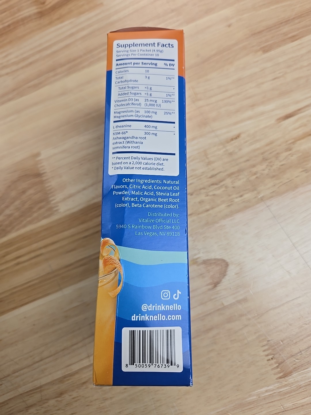 nello Super Calm Calming Drink Mix Orange Creamsicle 10 Packets Exp 05/2027