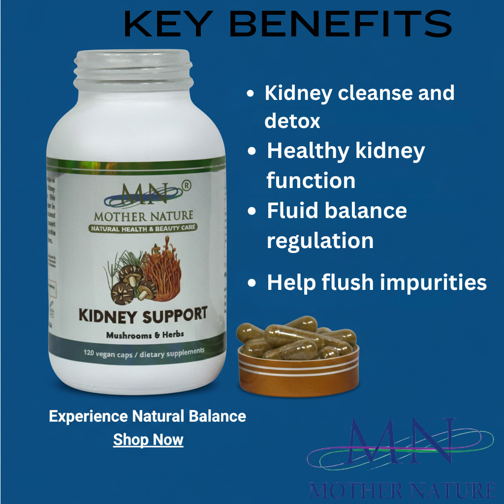 Mother Nature Kidney Support Herbal Supplements – 120 Capsules
