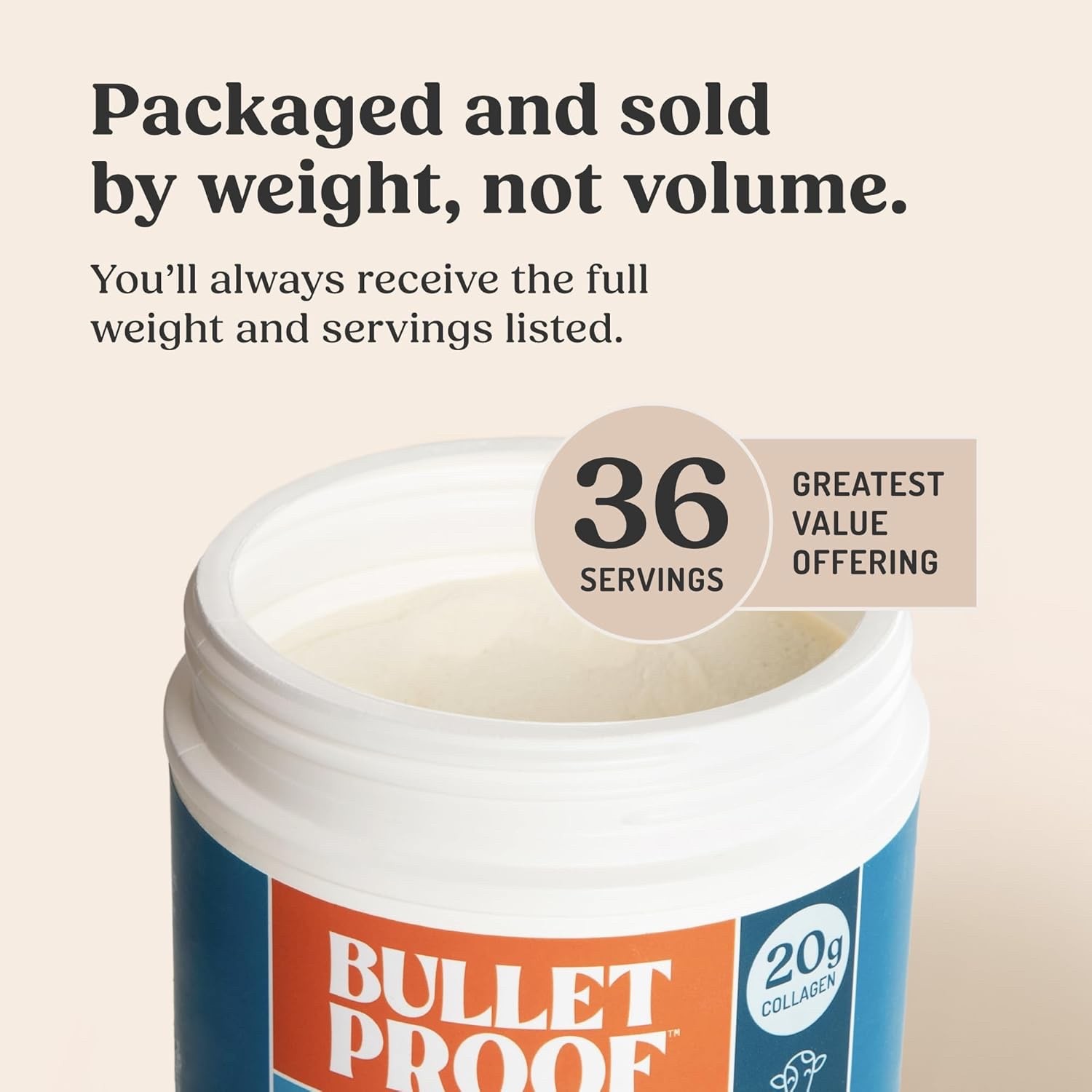 Bulletproof Vanilla Collagen Protein Powder MCT Oil 19g Protein 42.3 Oz 1/12/28