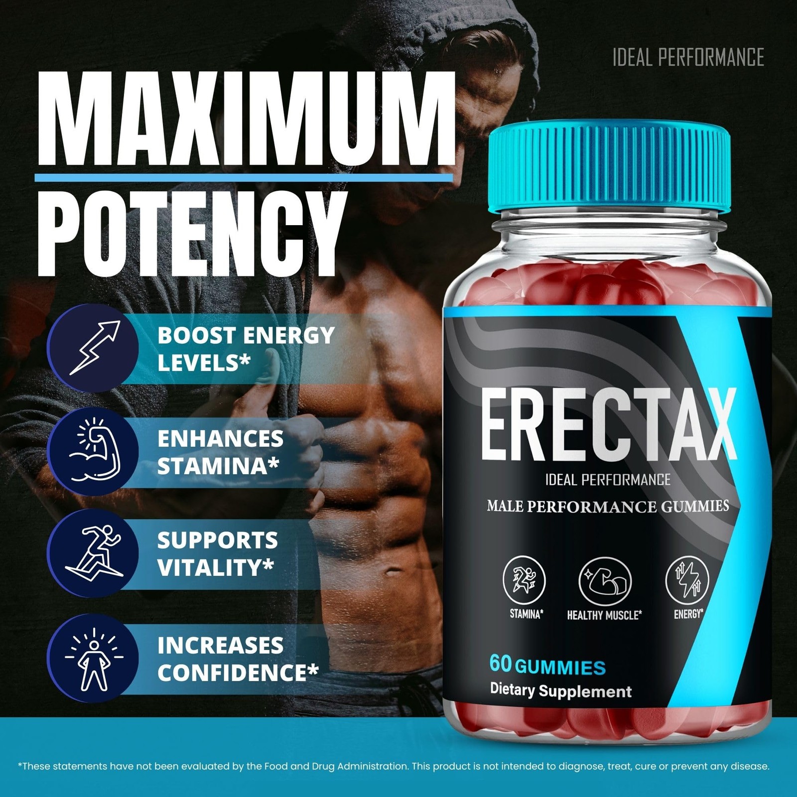 Erectax General Wellness Supplement – 120 Gummies (2 Pack)