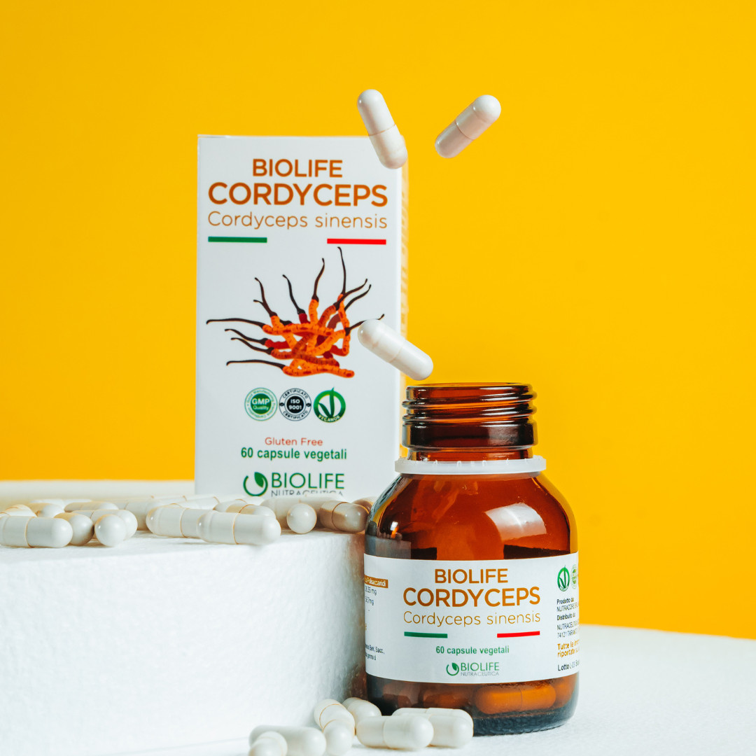 Biolife Cordyceps | 60 cap da 500mg | Cordyceps sinesis Made in Italy | VEGANOK