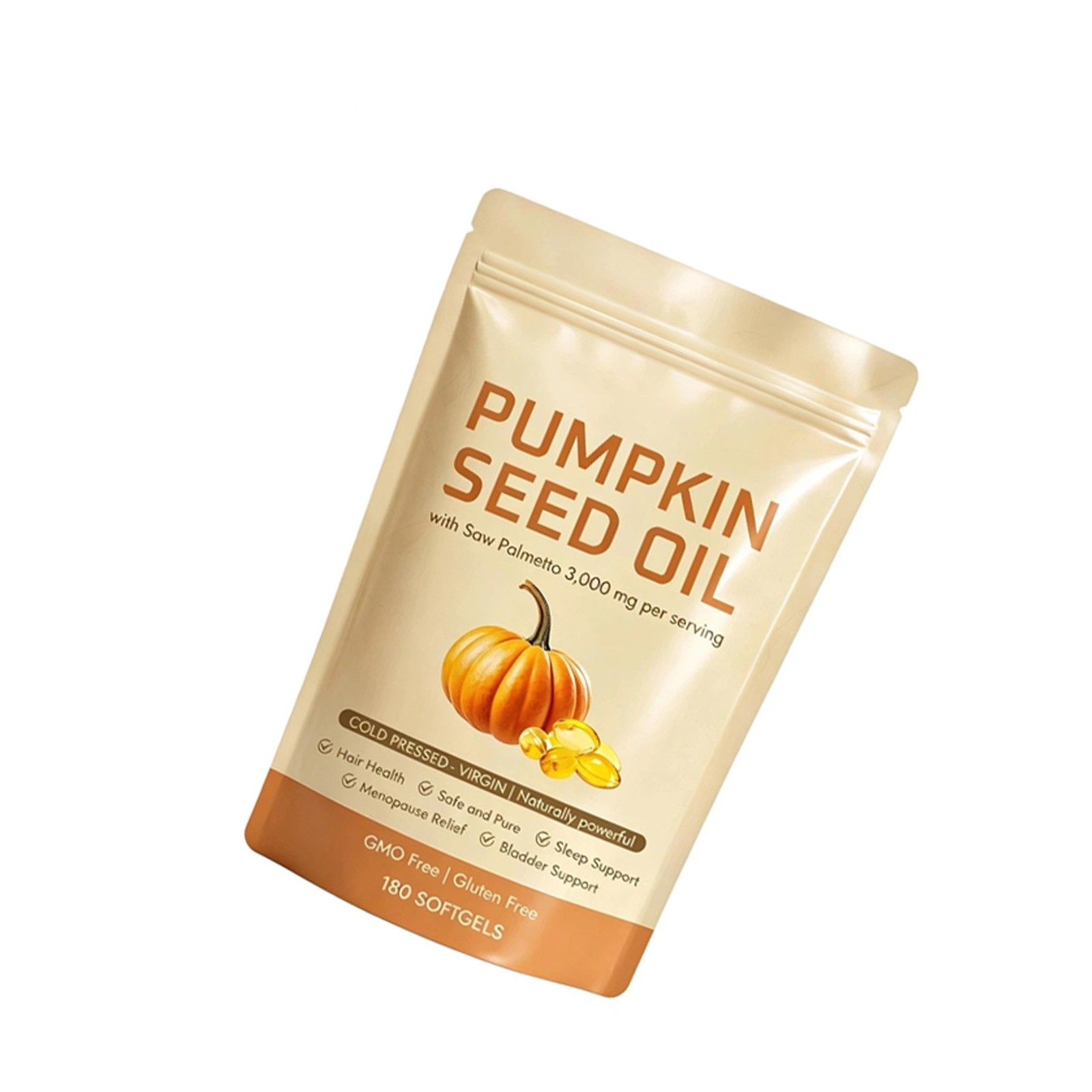 Pumpkin Seed Oil 3000mg Softgels Cold Pressed Virgin Saw Palmetto 180Count