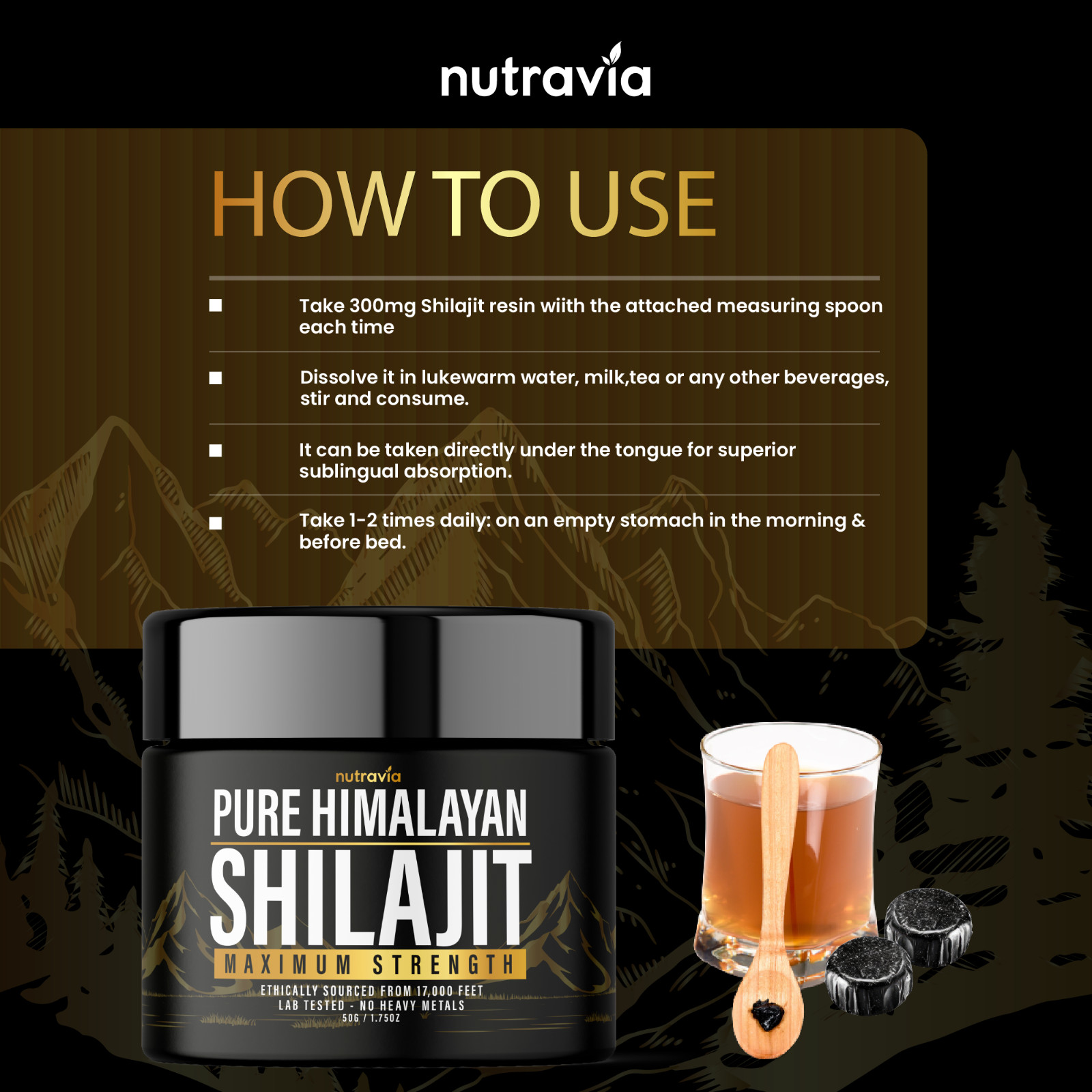 Shilajit Resin Pure Himalayan Shilajit – Lab Tested – Extra Strength Fulvic Acid