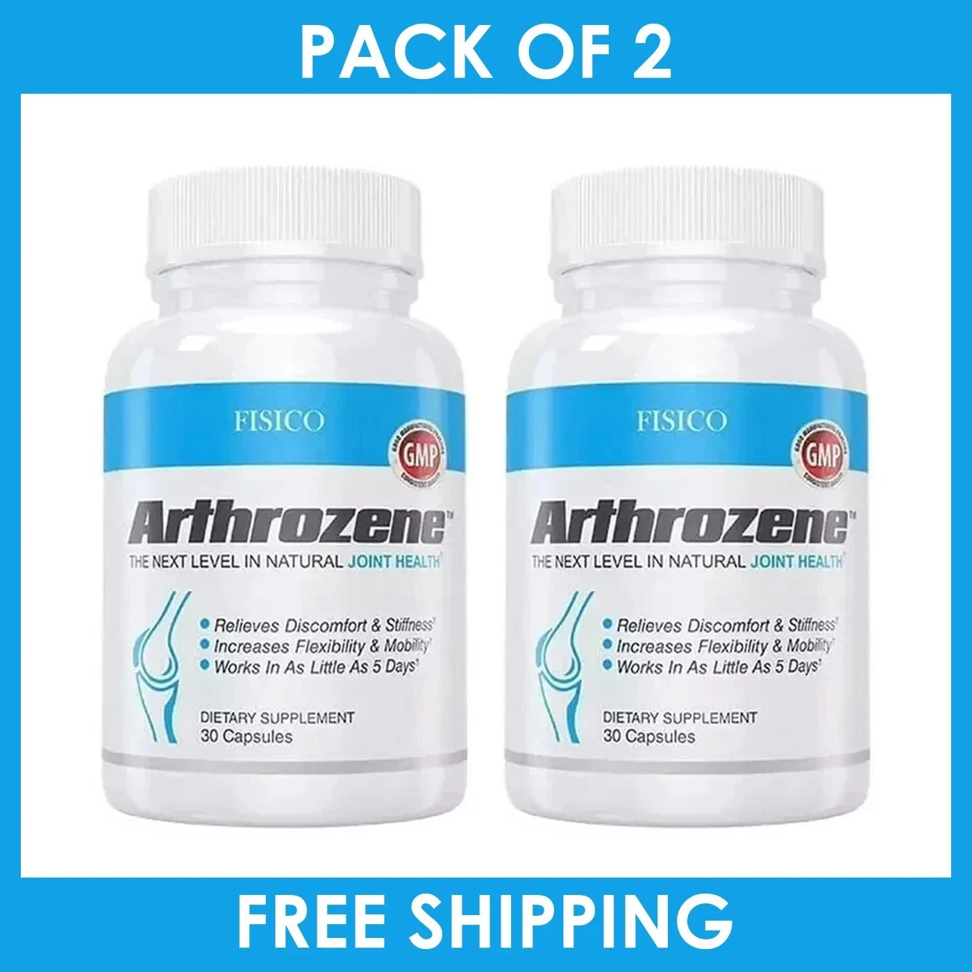 PACK OF 2 – Fisico Arthrozene Natural Joint Health Supplement 30 Capsules – NEW