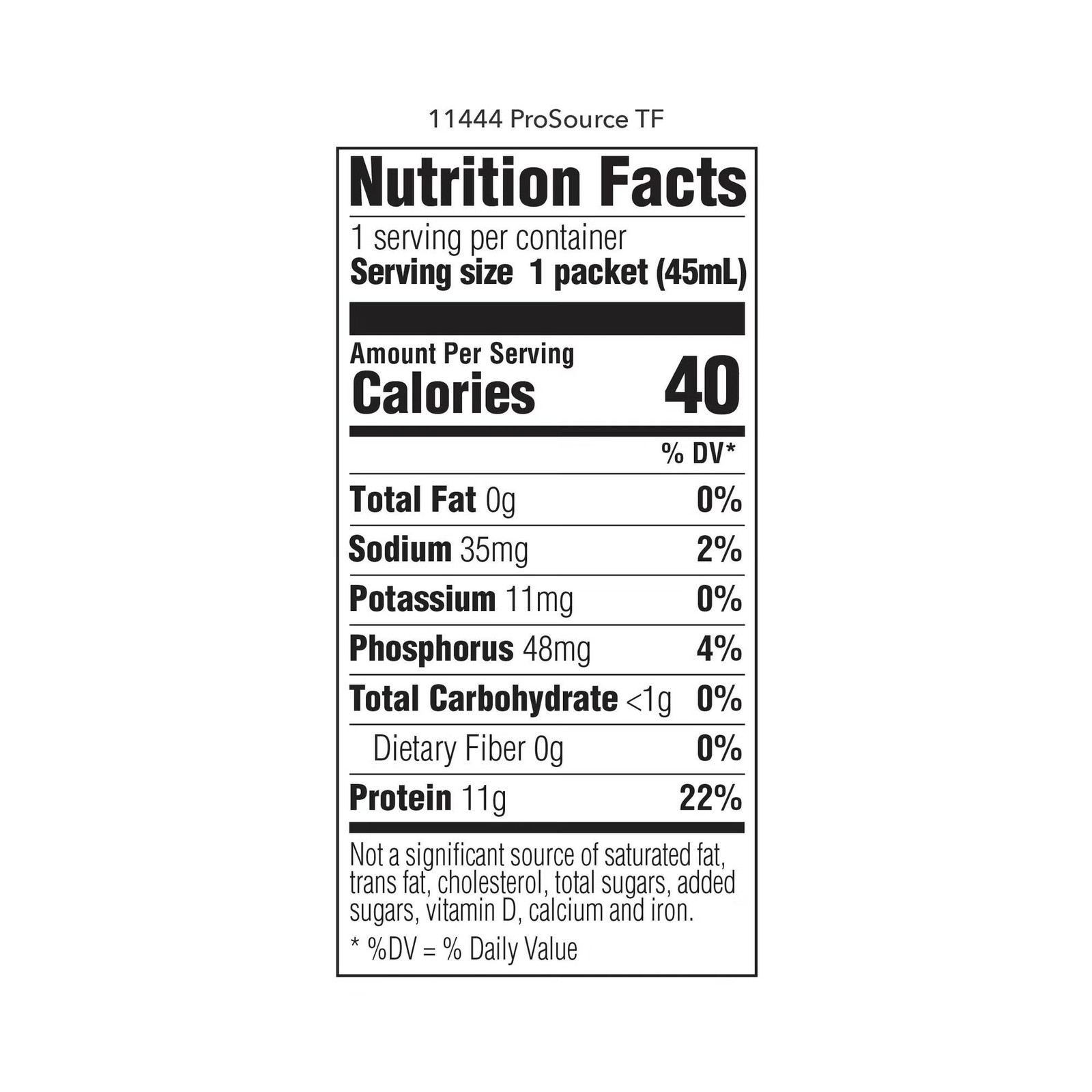 ProSource TF Tube Feeding Formula Unflavored 45 mL Pouch 100 Ct