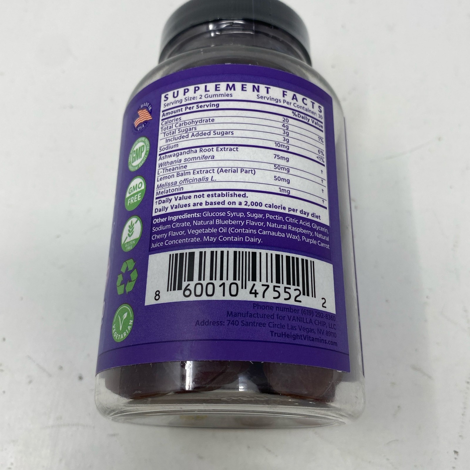 TruHeight Sleep Gummies 60ct Mixed Berry Kids 5+ Multivitamin