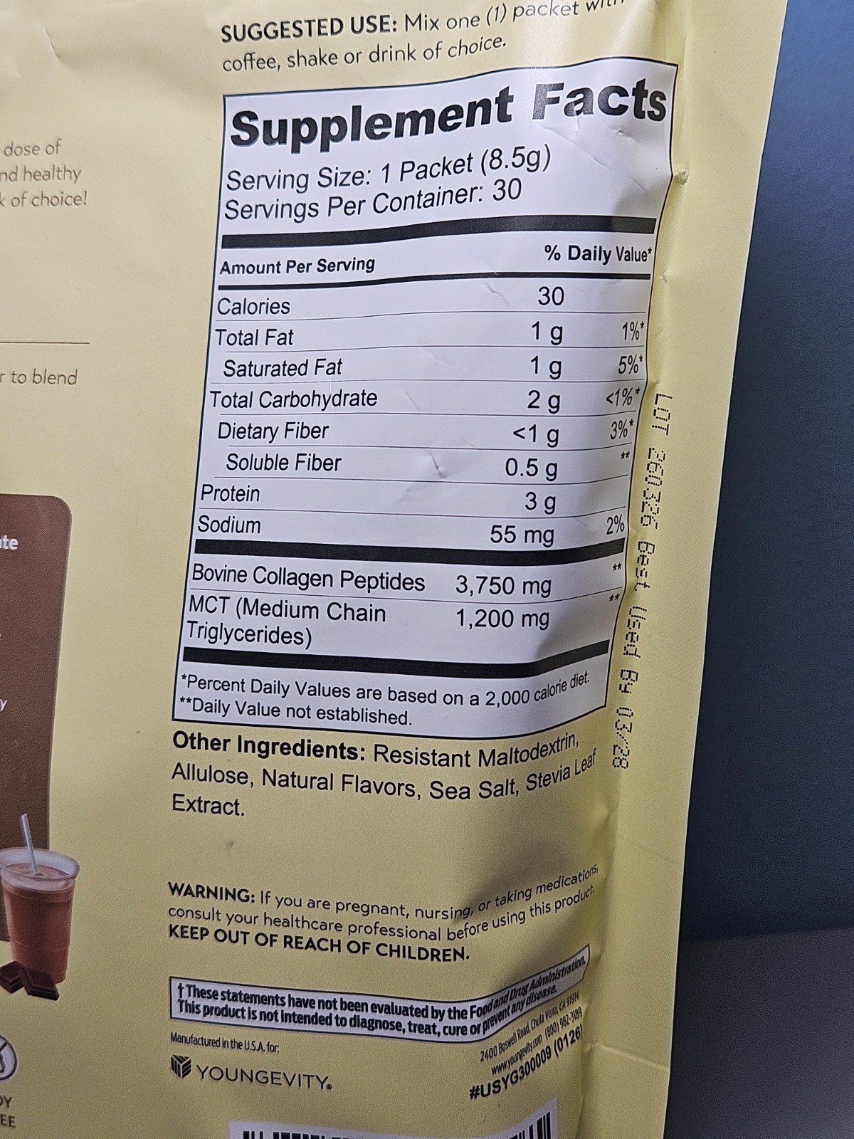 Youngevity Collagen Creamer Vanilla 30 Packets – New & Sealed Exp 3/2028