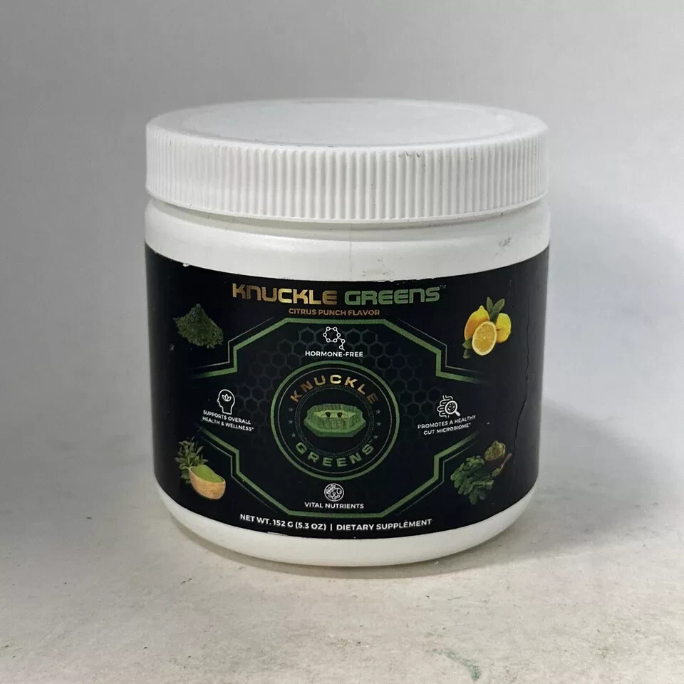 Knuckle Greens Powder Essential Vitamins & Nutrients Citrus Punch Exp 04/28