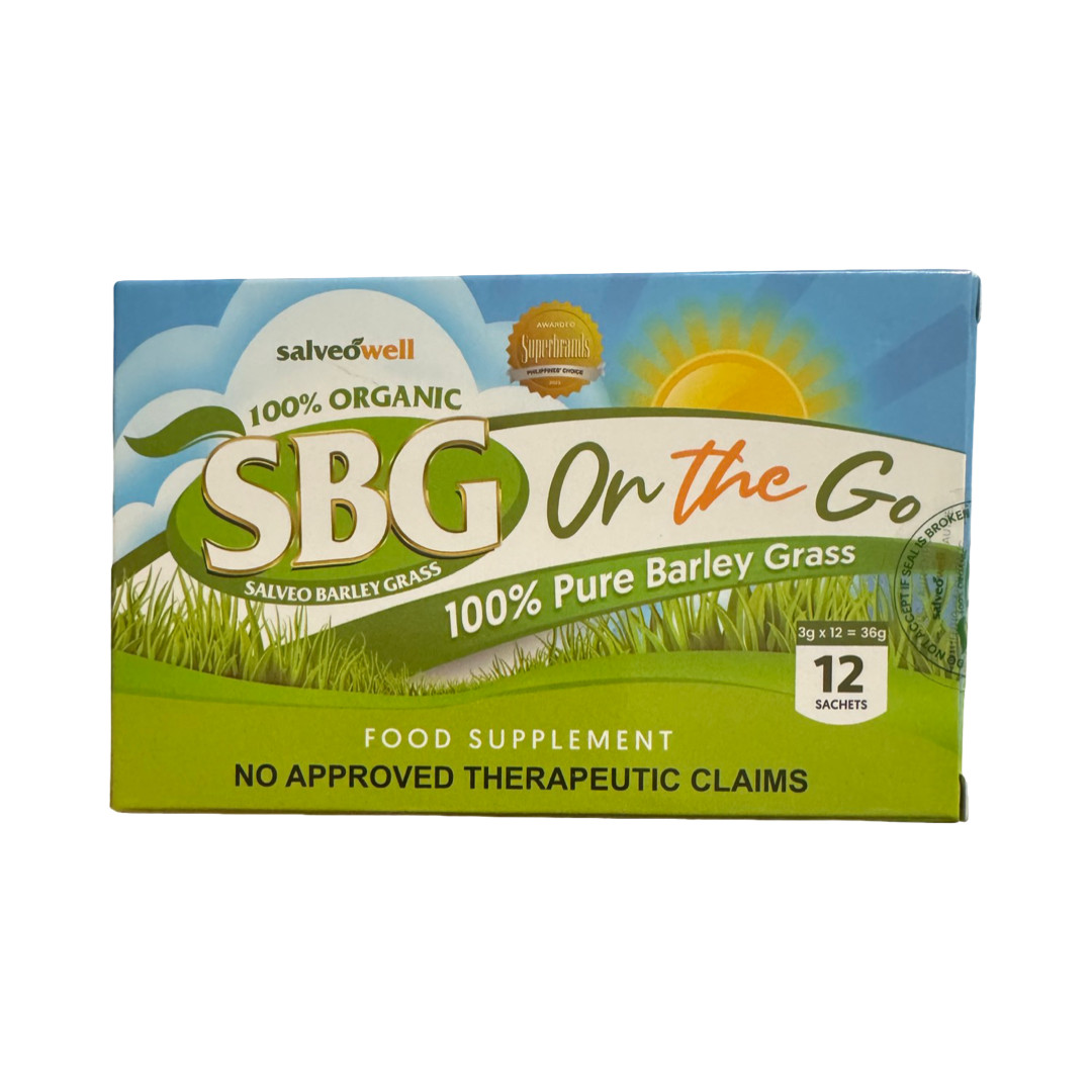 SBG Salveo Barley Grass Powder ON The GO, 3grams x 12 sachets