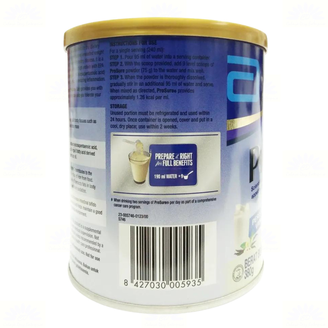 2 X Abbott Pro Sure Vanilla Milk 380g – High Protein, Prebiotic & EPA Powder