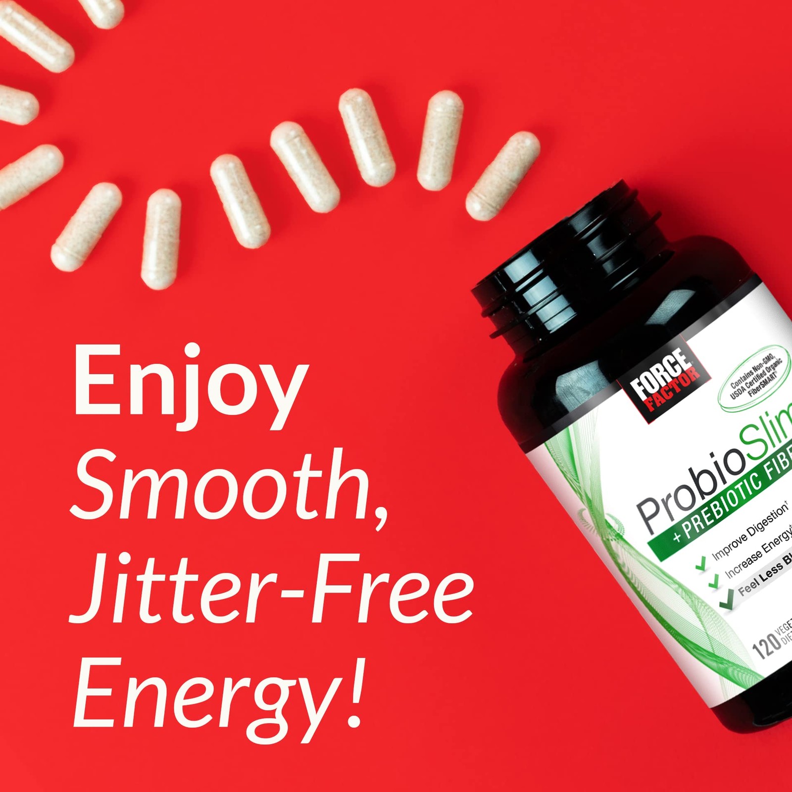 Force Factor Fiber Metabolism Booster For Men Digestive Health Support Green