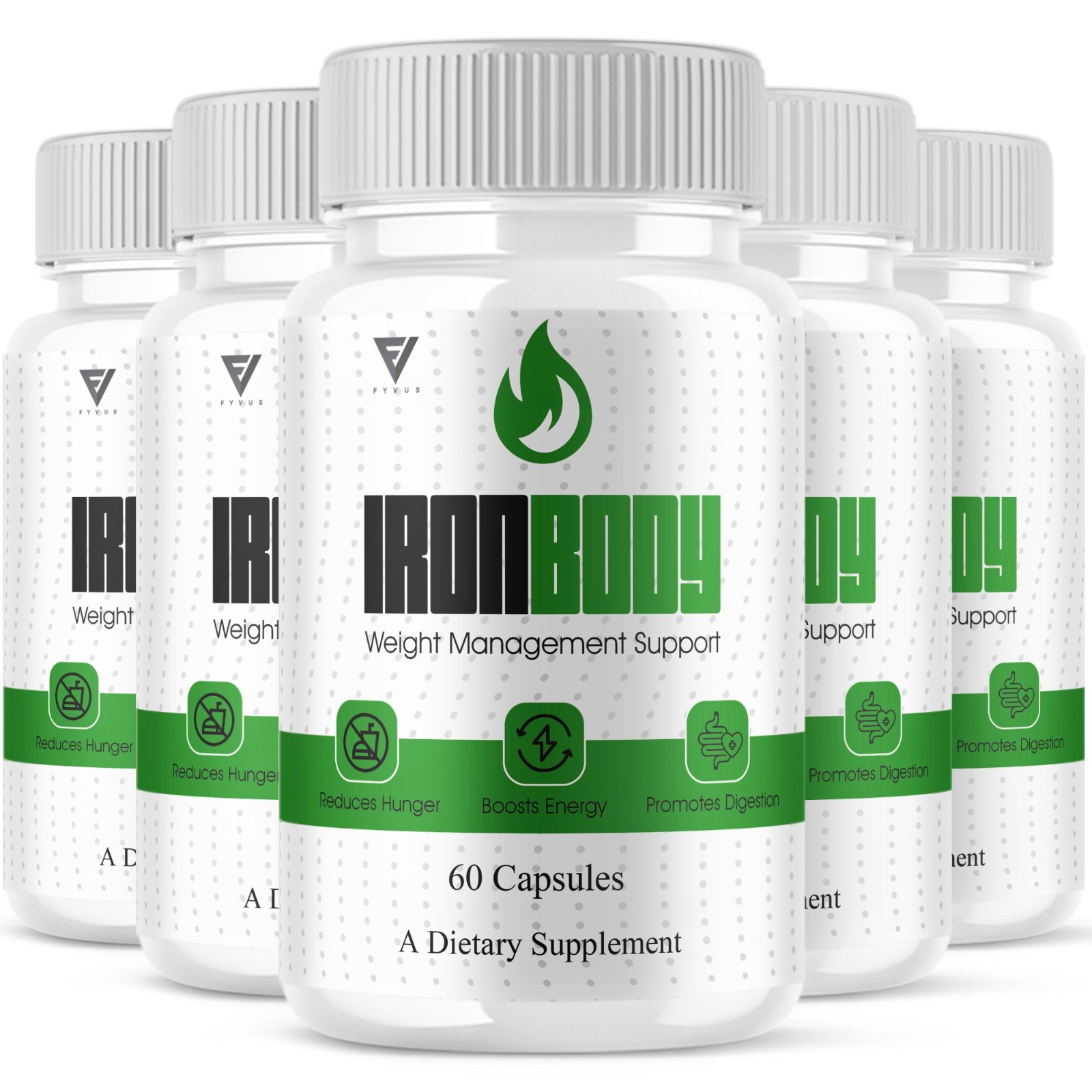 (5 Pack) IronBody Advanced Pills, Iron Body Daily Health Formula (300 Capsules)