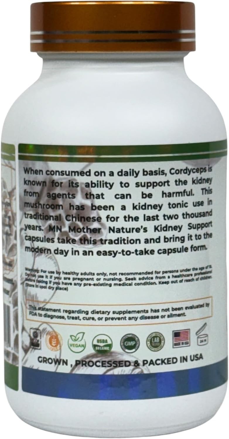 Mother Nature Kidney Support Herbal Supplements – 120 Capsules