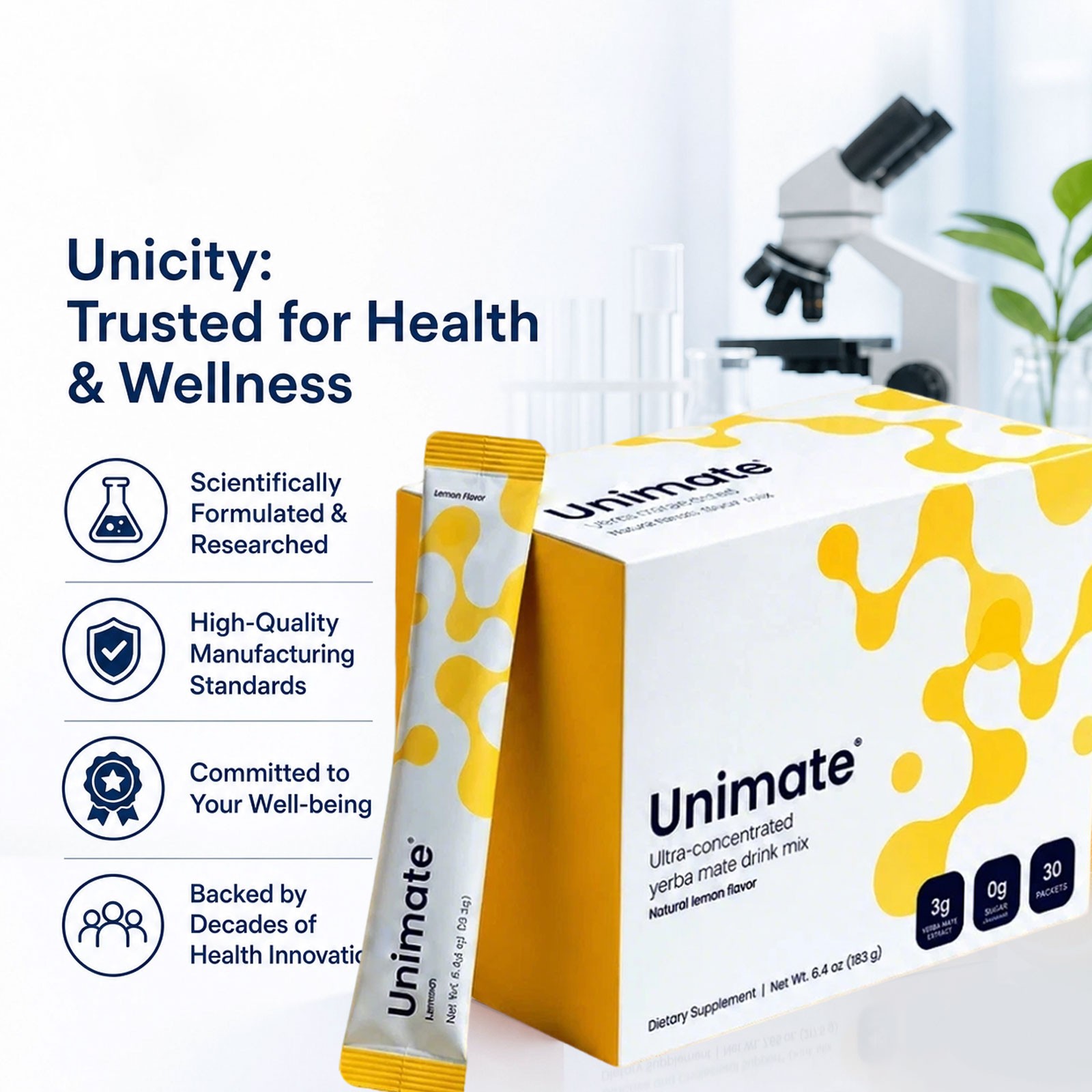 Unicity Supplement-30-count Leamon Flavor Unimate pack-Freshs- Energizing1