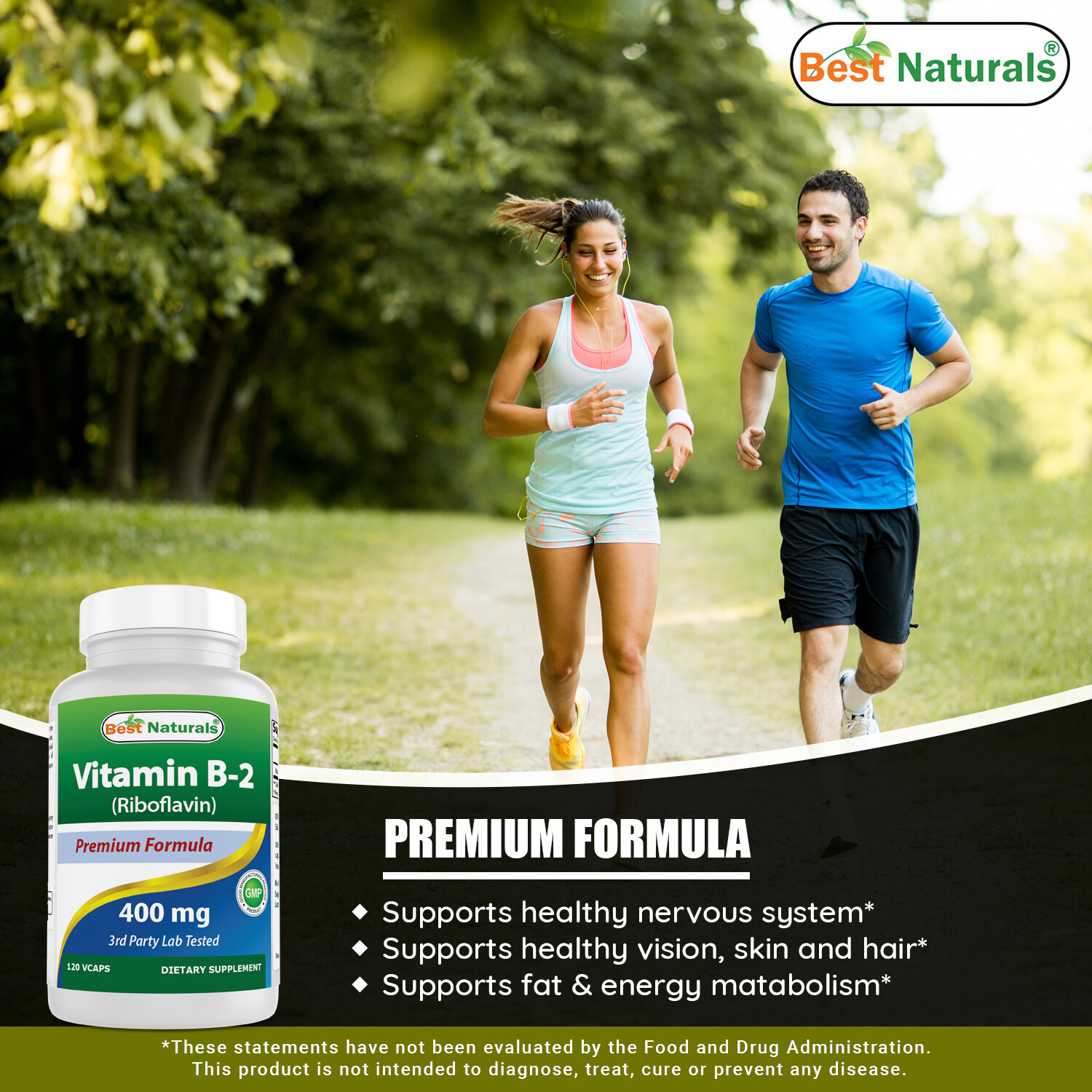 Best Naturals Vitamin B2 400 mg 120 Veg Capsules
