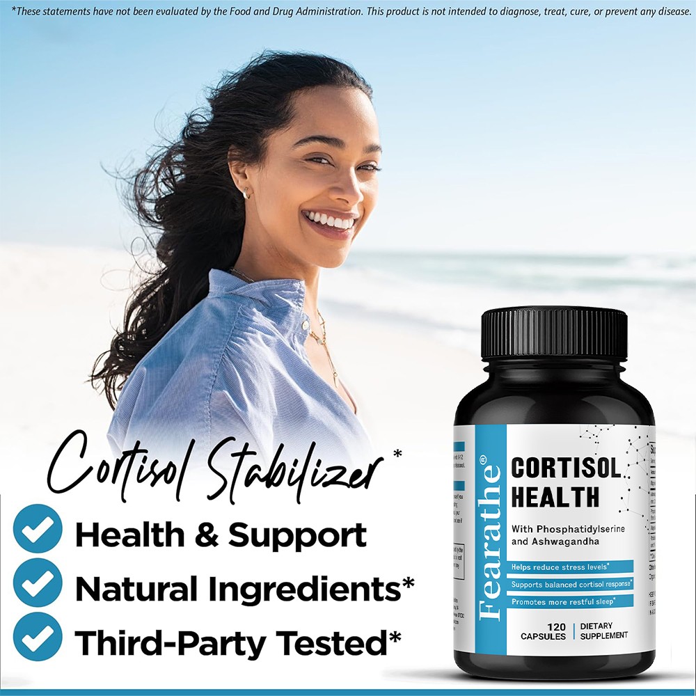 Cortisol Health Supplement Manage Stress Immunity Mental Clarity 30-120 Capsules
