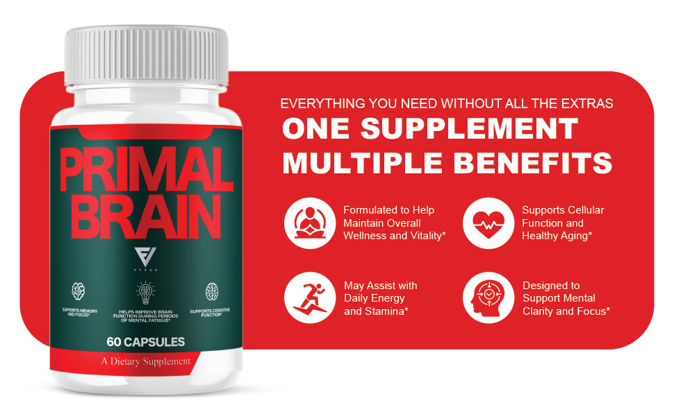 Primal Brain Supplement, Primal Brain Nootropic Pills (60 Capsules)