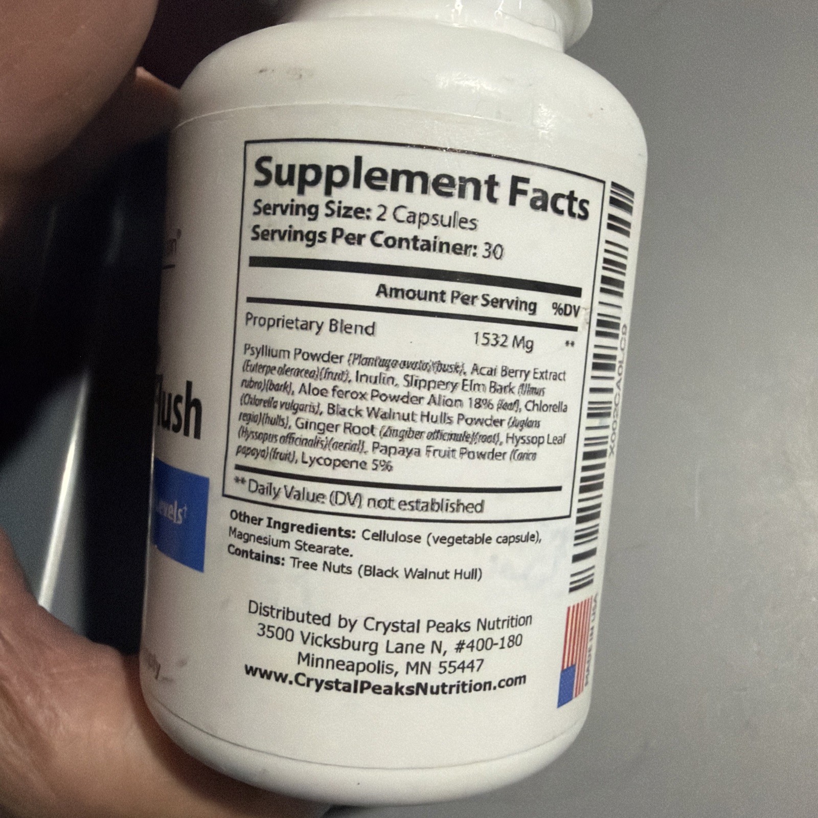 Crystal Peaks Nutrition Cholesterol Flush – 1532 mg – 60 Capsules – Exp 10/28