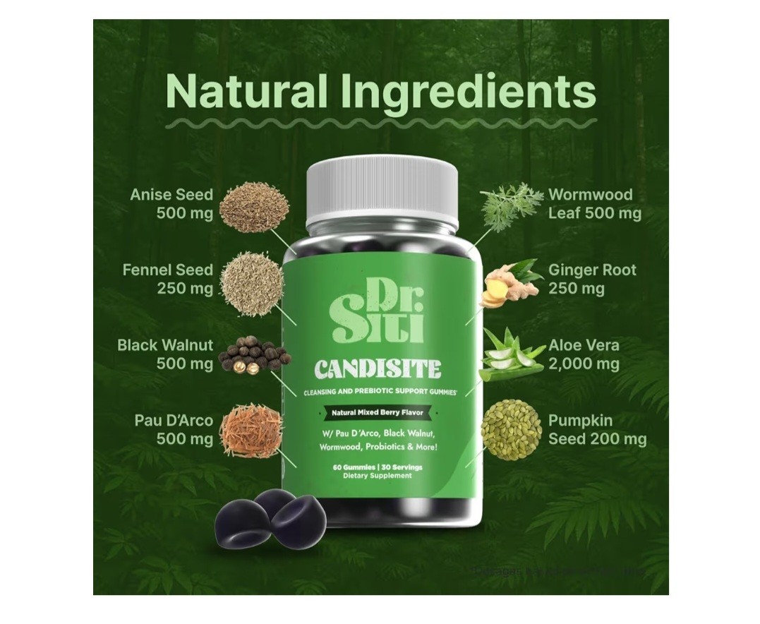 Dr. Siti Candisite Candida Cleanse 60 Gummies Digestive Support Mixed Berry