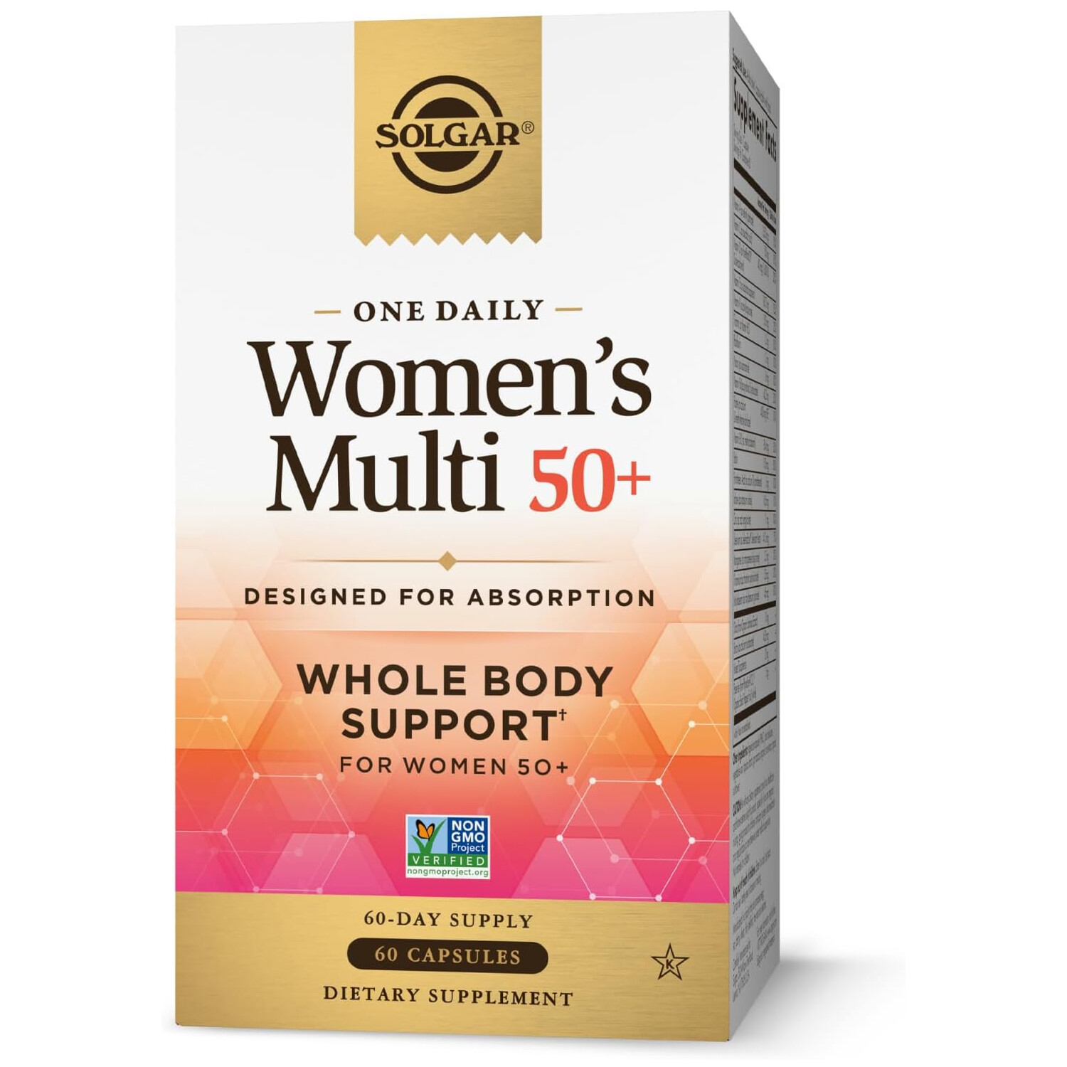 Solgar One Daily,Women’s Multi 50+Whole Body Support4Women 50&Older,60Caps