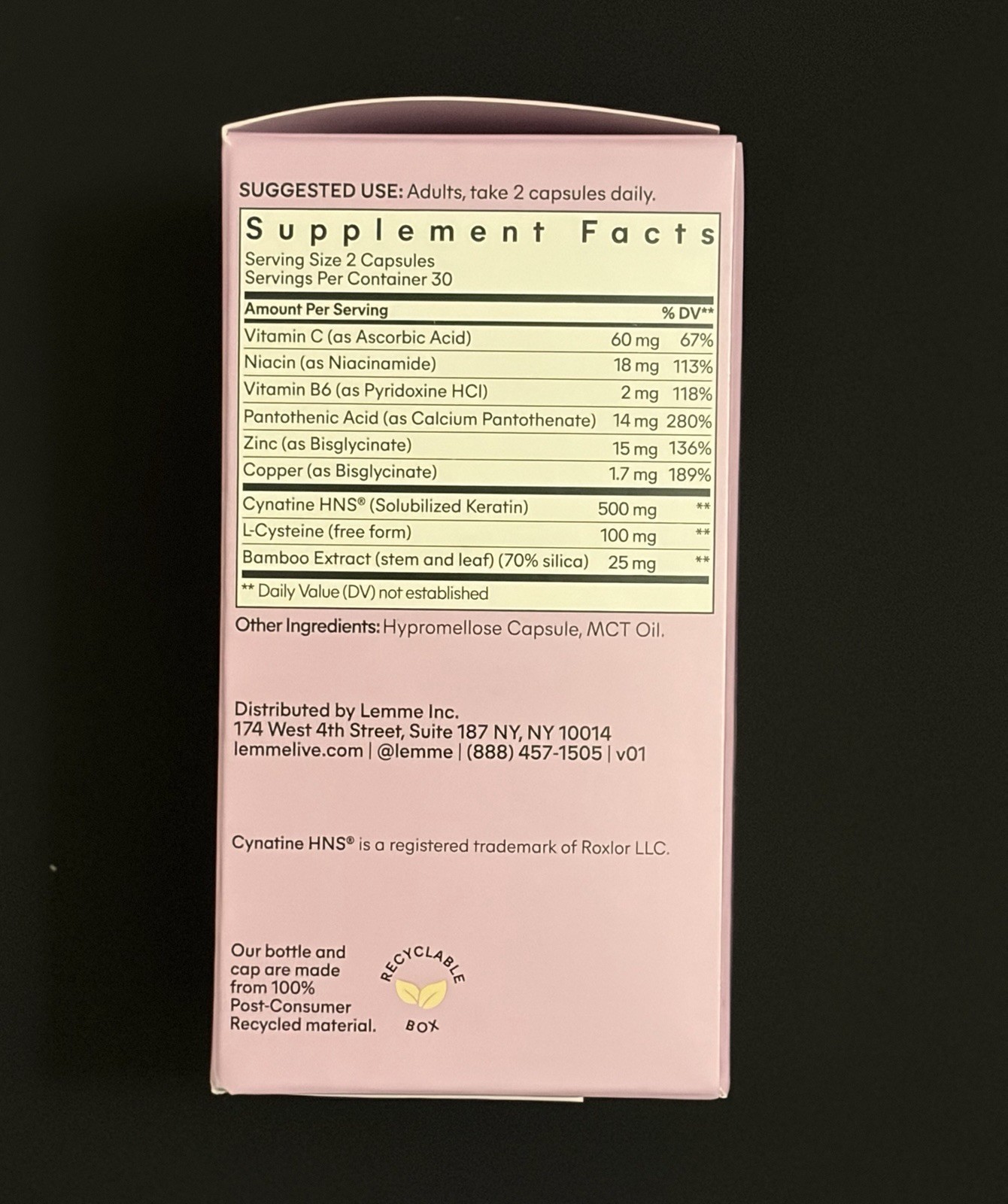Lemme Grow Hair Growth Supplement Women Anti-Shedding 60 Capsules Exp 3/27 NEW