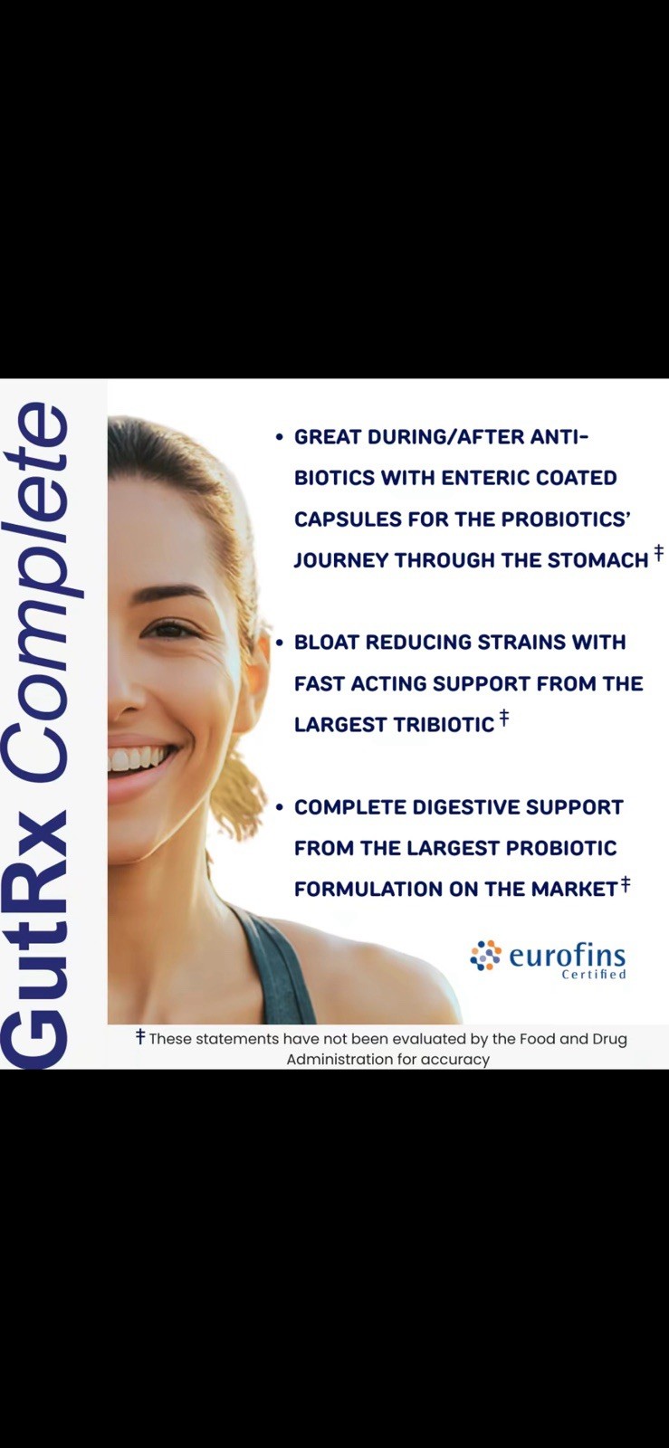 GutRx Complete Probiotic 90 Capsules Gluten-Free Non-GMO Exp 06/08/2027