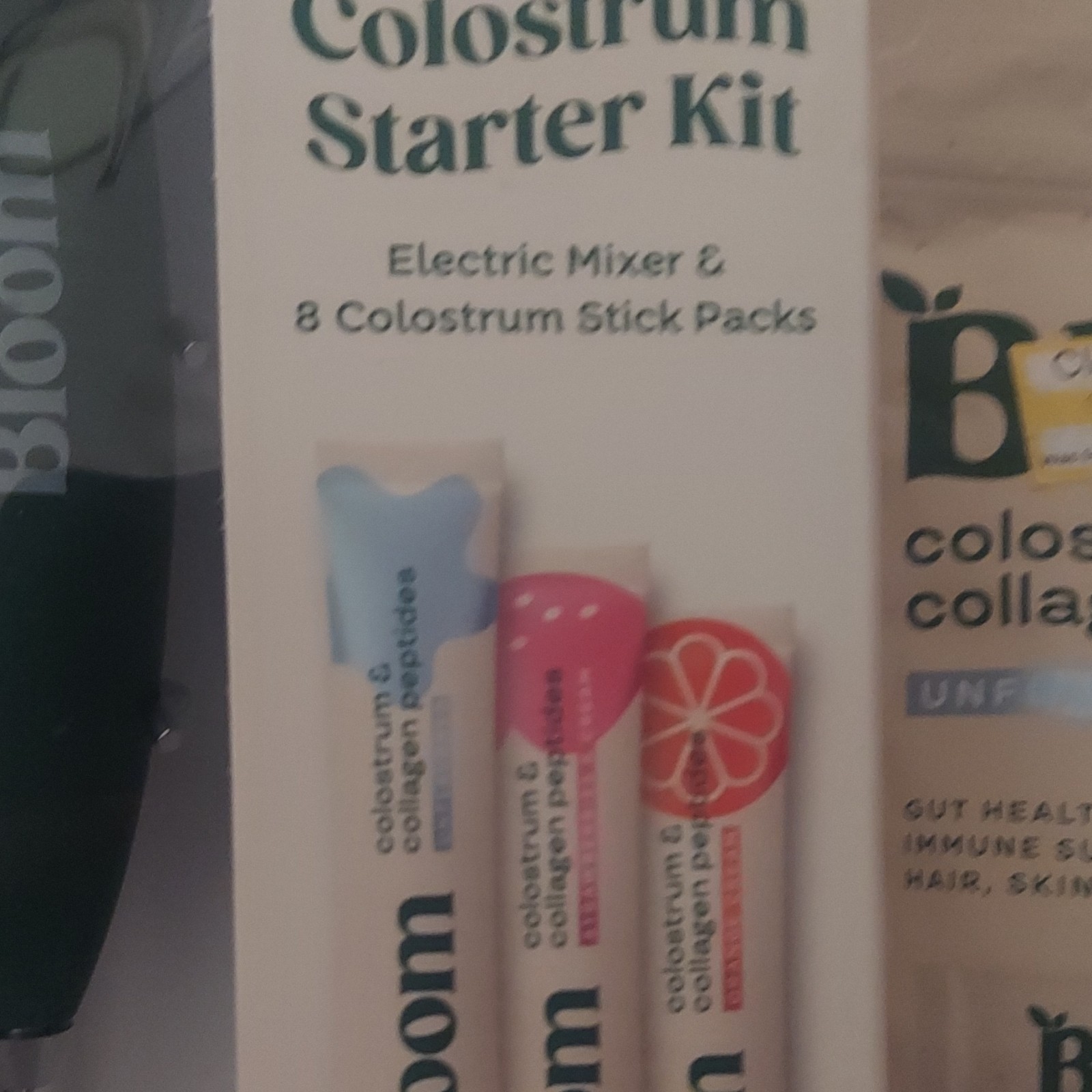 Bloom Colostrum & Collagen Peptides Gut Health Starter Kit 8ct 3 Flavor& 2 pack