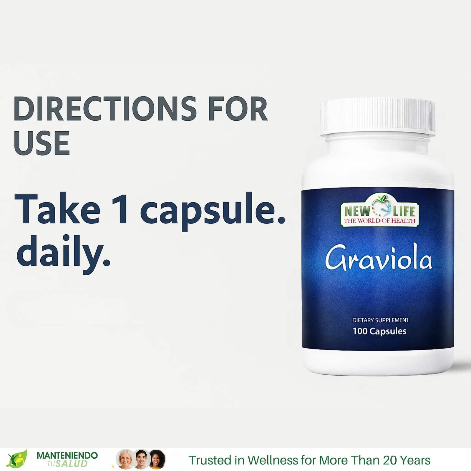 New Life Graviola 700mg, Immune Support, 100 Capsules