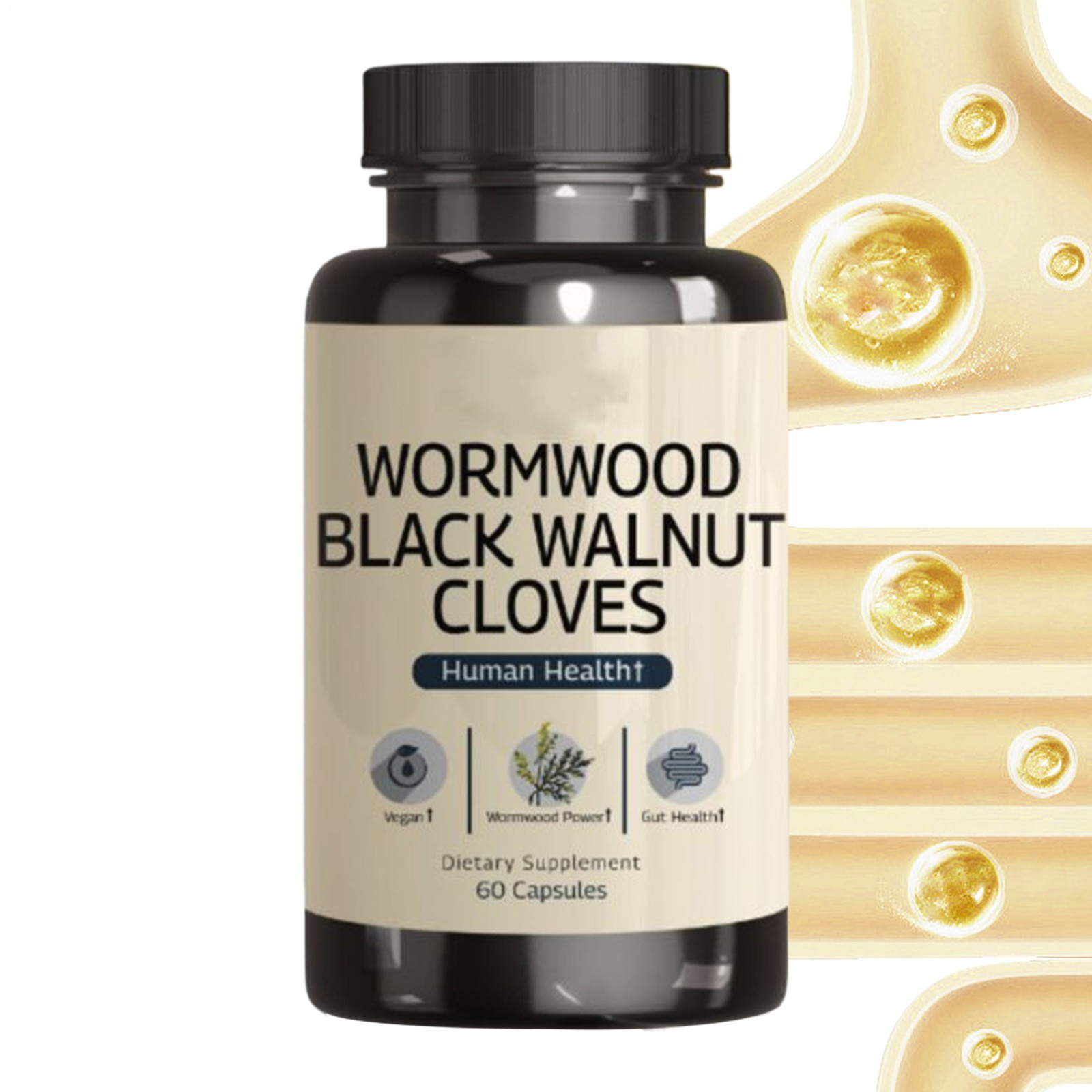 Wormwood Black Walnut & Clove Detox Cleanse Suitable For Humans Bowel Guard La P