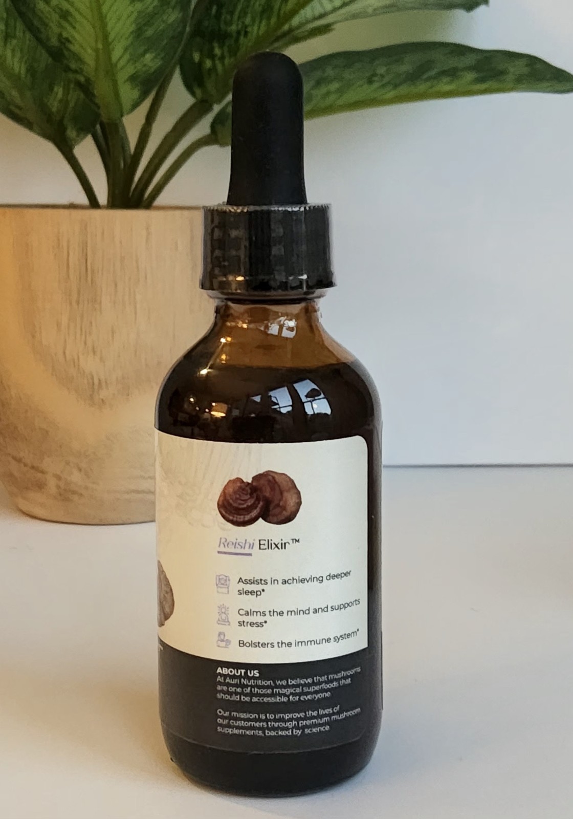 Auri Reishi Super Mushroom Elixir Stress Support Supplement 60ml / 2 fl oz NIB