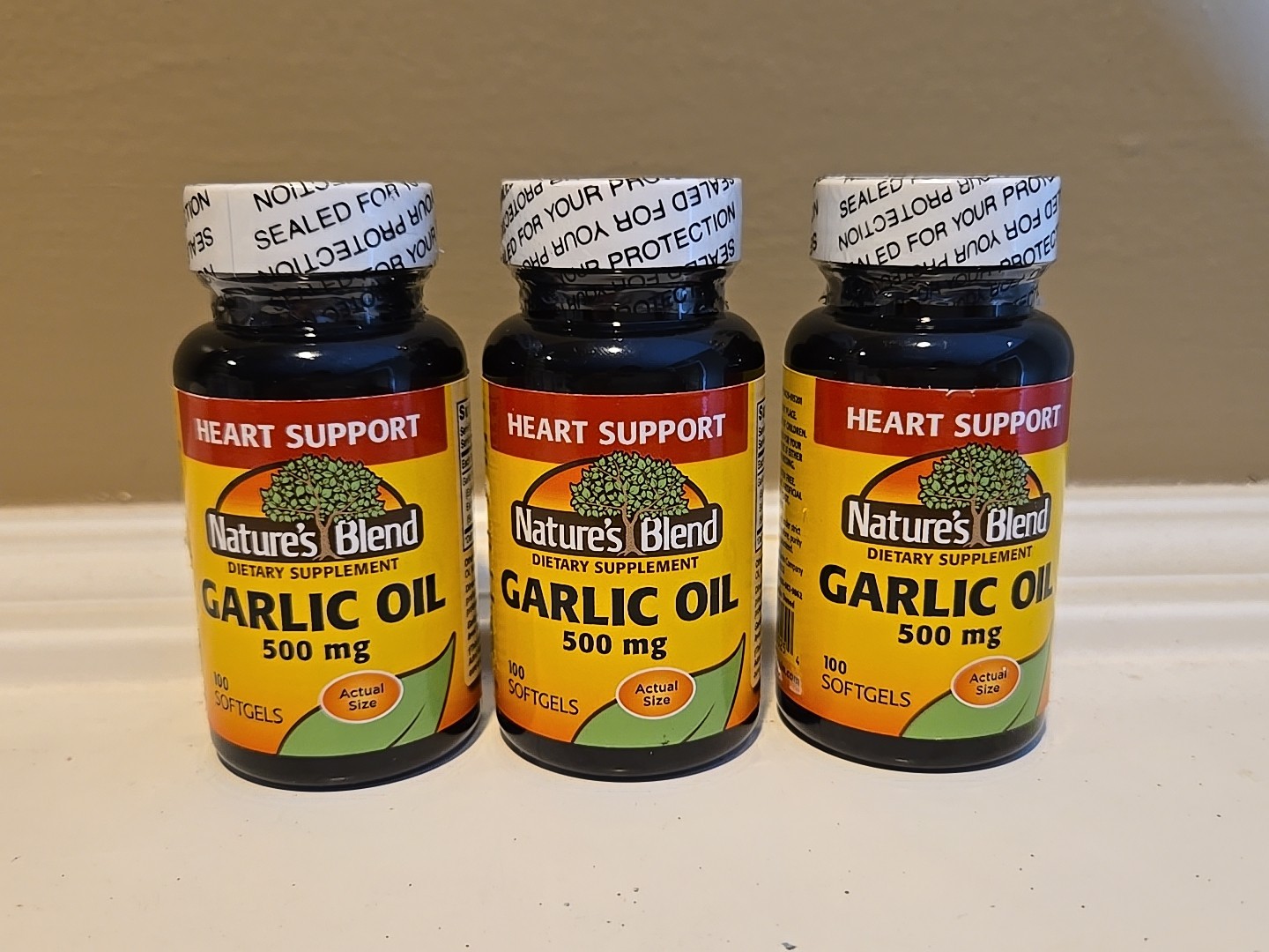 300 ct Nature’s Blend Garlic Oil 500mg 3x 100 softgels * SEALED Exp 2/2027