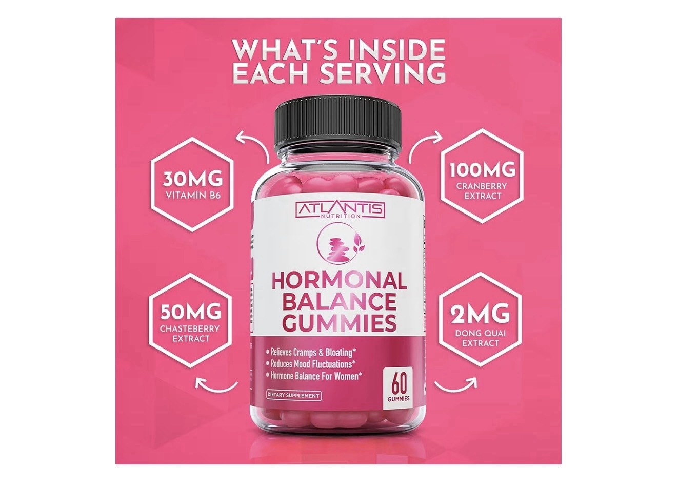 Atlantis Nutrition Hormonal Balance 60 Gummies Exp 07/2027 (T-55)
