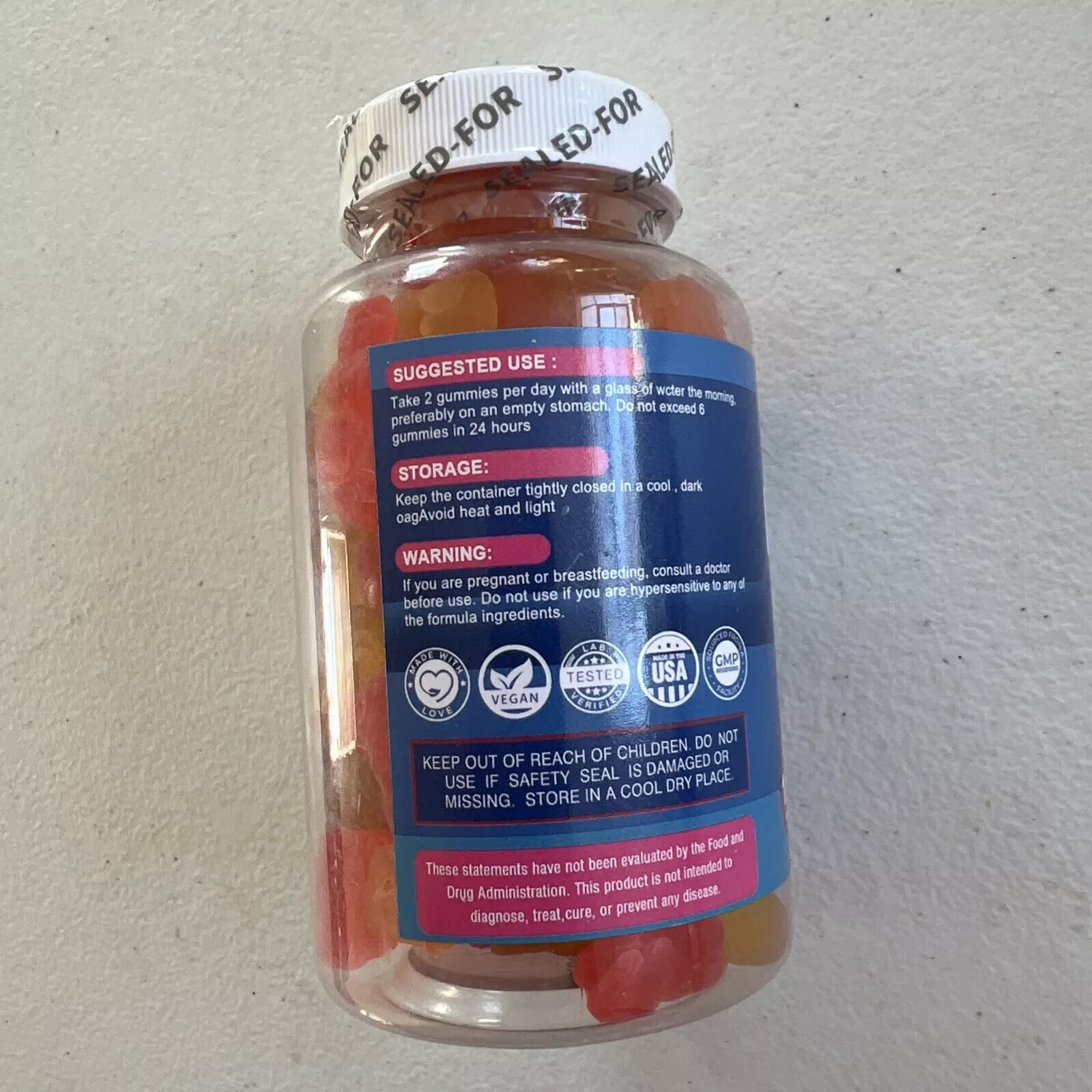 Xemenry Biotin Gummies Hair Skin Nails Strawberry Flavor 100 Gummies Exp 01/27