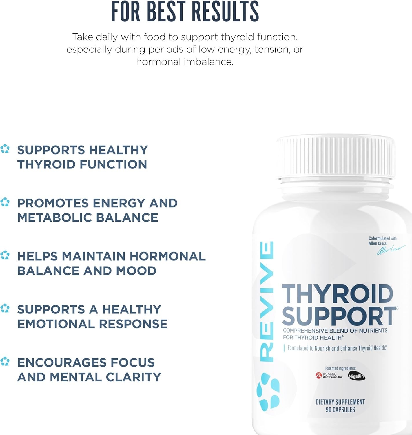 Revive MD Thyroid Support Supplement for Men & Women – Comprehensive Blend