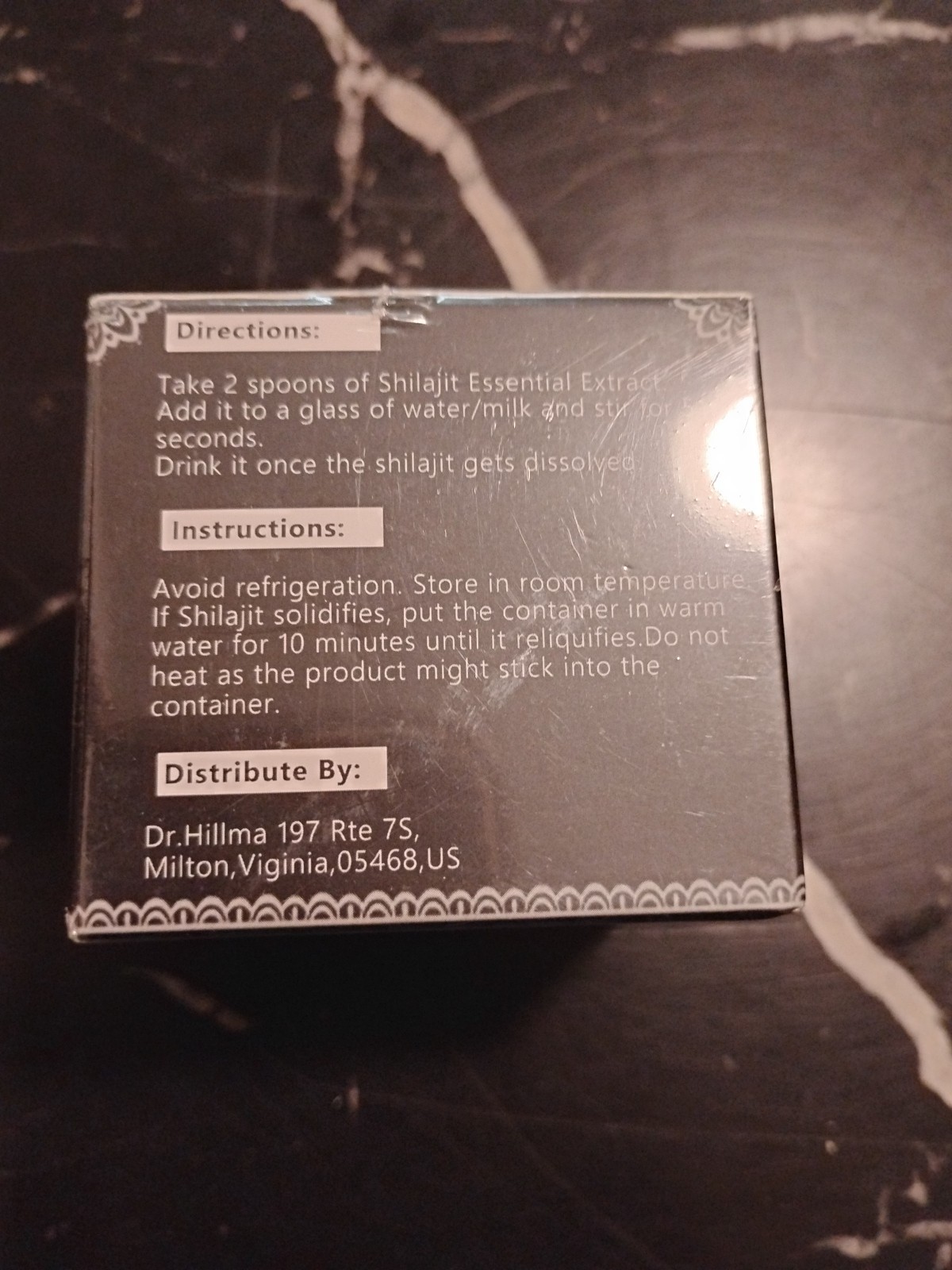 Dr. Hillma SHILAJIT 1000 MG Per Serving DIETARY SUPPLEMENT 50 Grams 11/26