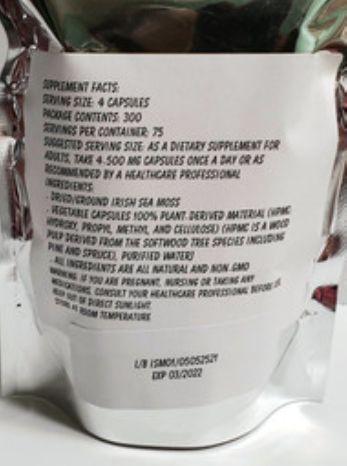 Irish Sea Moss Powder Capsules 300 Pack – Made Fresh On Demand!