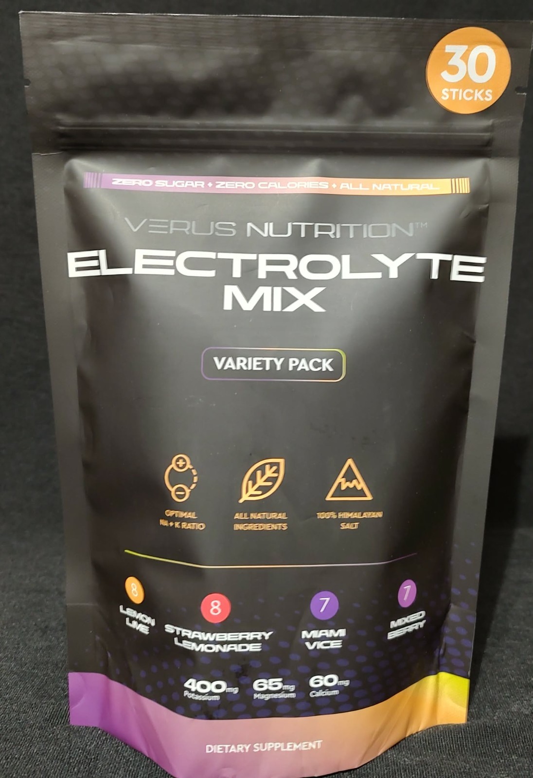 Verus Nutrition Electrolyte Drink Mix Powder, Variety Pack, 30 Sticks