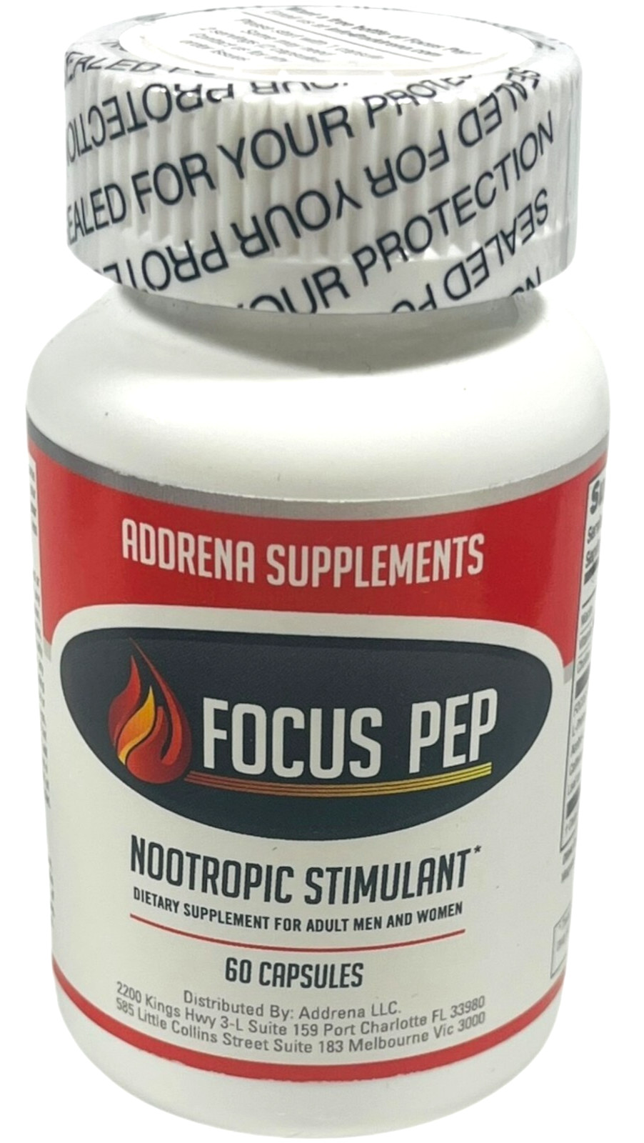 Addrena Focus Pep – Nootropic Stimulant – Focus Energy – 60 Capsules – LOT of 2