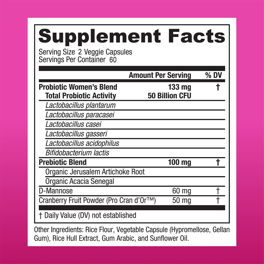 Women’s Probiotic Immune Support Capsules, 50 Billion CFU, 30 to 120 Capsules