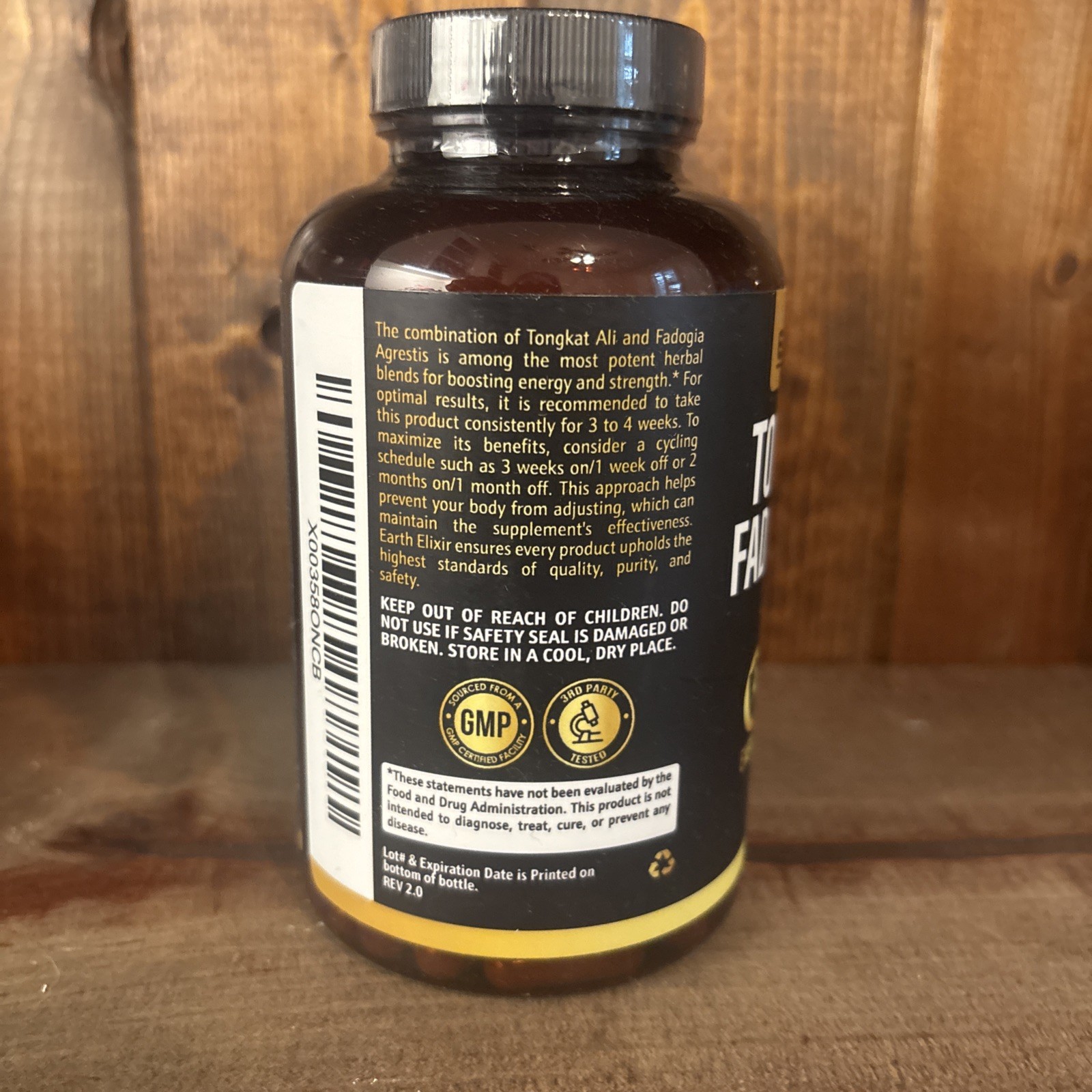 Earth Elixir Fadogia Agrestis & Tongkat Natural Supplement 180 Caps (A3)
