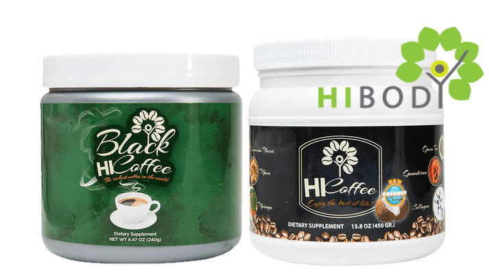 Black HiCoffee and Hibody Hicoffee Coffee With Coconut Cream  HiBody