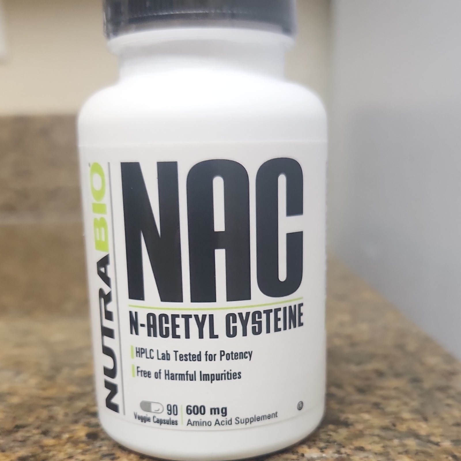 NutraBio NAC N-Acetyl Cysteine Amino Acid Supplement 600mg 90 Capsules