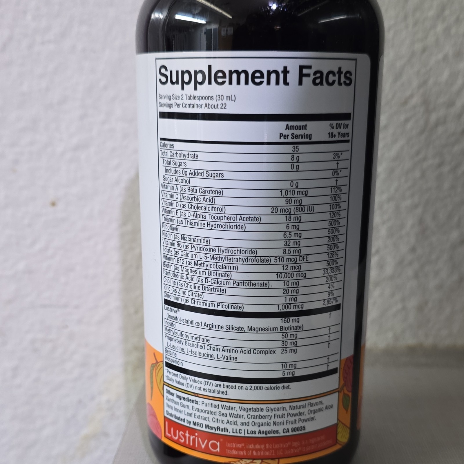 MaryRuth’s Liquid Morning Multivitamin + Hair Growth Peach Mango 22 fl oz