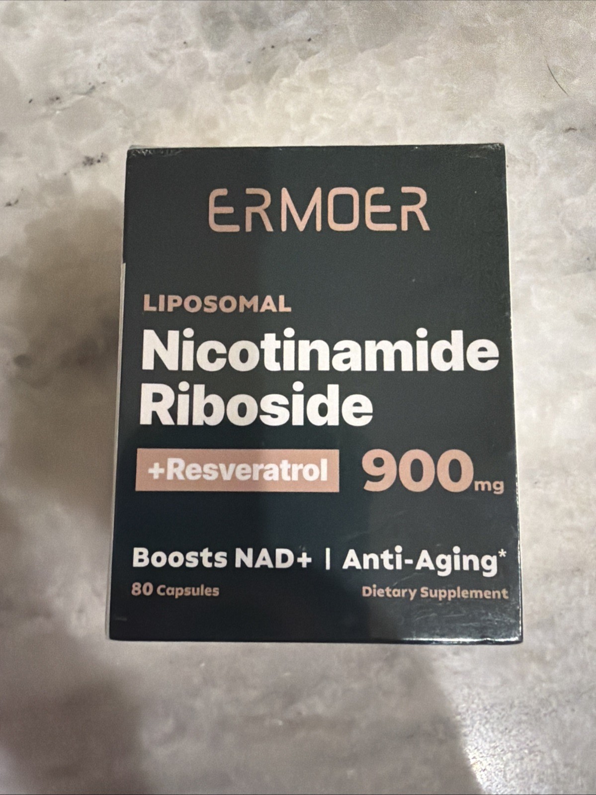 ERMOER Liposomal Nicotinamide Riboside & Resveratrol 900mg 80 Caps Exp 02/19/27
