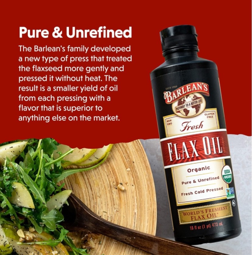 Barlean’s Organic Fresh Flax Oil — 32 Fl Oz